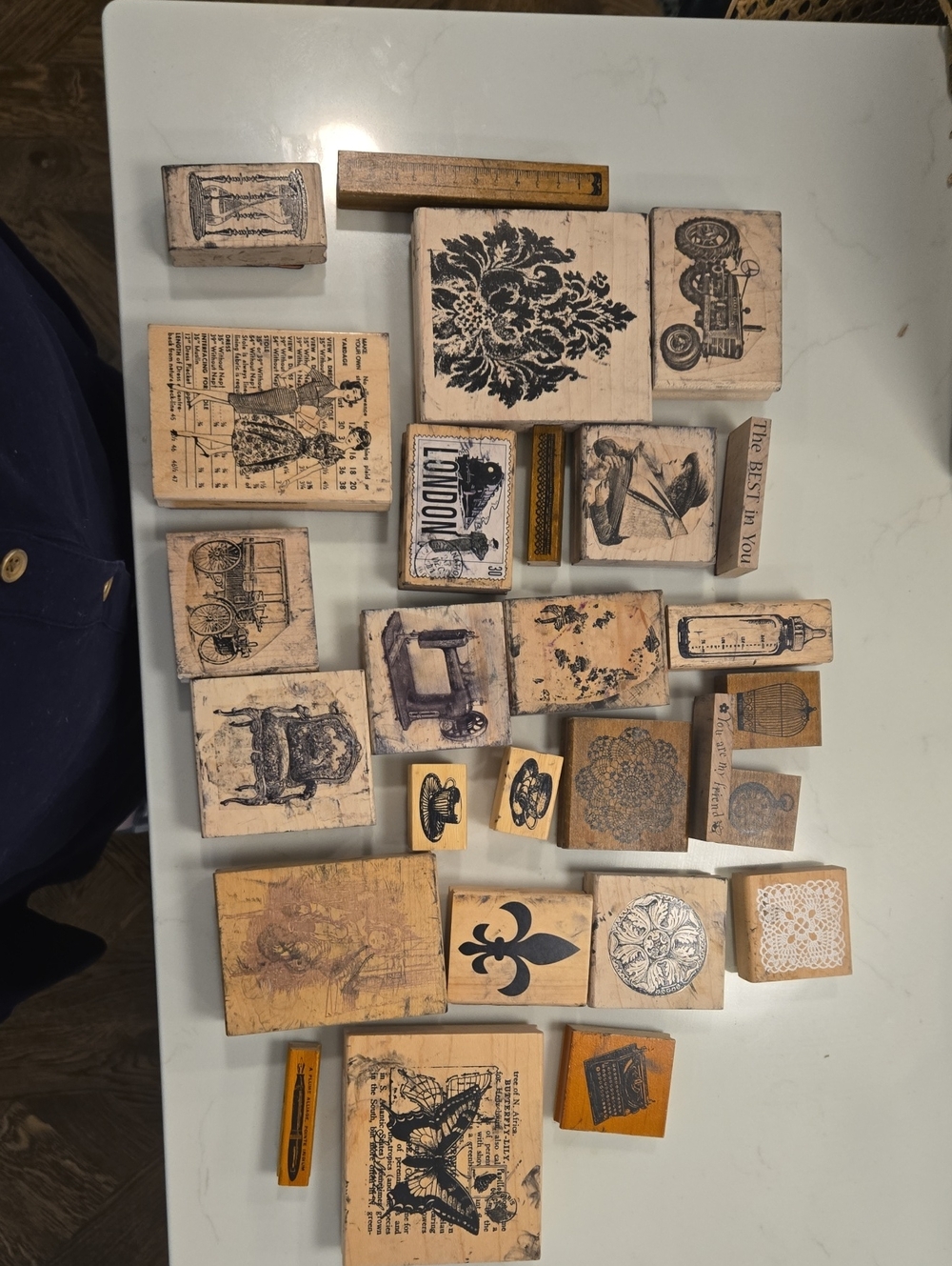 Range Of Vintage-Inspired Wooden Rubber Stamps - Natural Wood